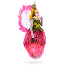 Load image into Gallery viewer, Enchanting Fairy in a Rose Dress Glass Christmas Ornament