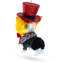 Load image into Gallery viewer, Chihuahua in Top Hat Glass Christmas Ornament