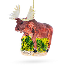 Load image into Gallery viewer, Moose Glass Christmas Ornament