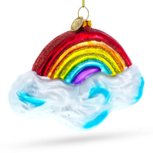 Load image into Gallery viewer, Rainbow Over Clouds Glass Christmas Ornament