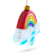 Load image into Gallery viewer, Rainbow Over Clouds Glass Christmas Ornament