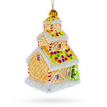 Load image into Gallery viewer, Gingerbread House with Candy Canes Glass Christmas Ornament