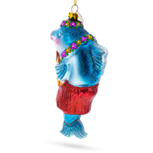 Load image into Gallery viewer, Dolphin Playing Guitar Glass Christmas Ornament