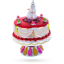 Load image into Gallery viewer, Delightful Snowman Cake Decoration Glass Christmas Ornament