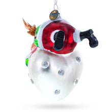 Load image into Gallery viewer, Noel Reindeer Heart Glass Christmas Ornament