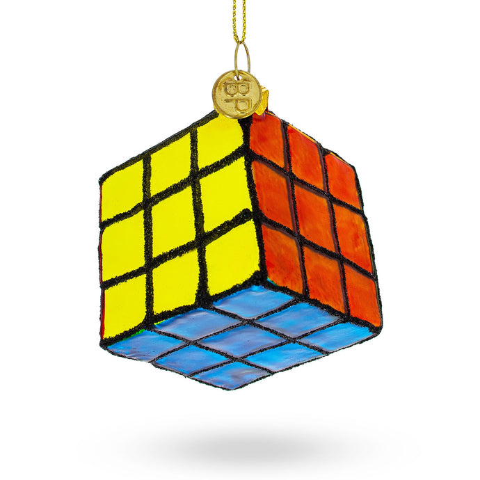 Magic Cube Glass Christmas Ornament