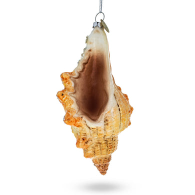 Glittered Seashell Glass Christmas Ornament