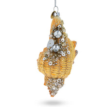 Load image into Gallery viewer, Glittered Seashell Glass Christmas Ornament