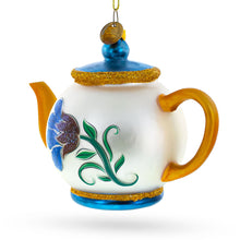 Load image into Gallery viewer, Decorated Teapot Glass Christmas Ornament