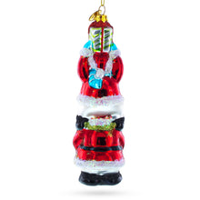 Load image into Gallery viewer, Snowmen Friends Sharing Gifts Glass Christmas Ornament