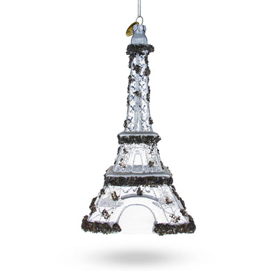 Iconic Eiffel Tower, Paris Glass Christmas Ornament