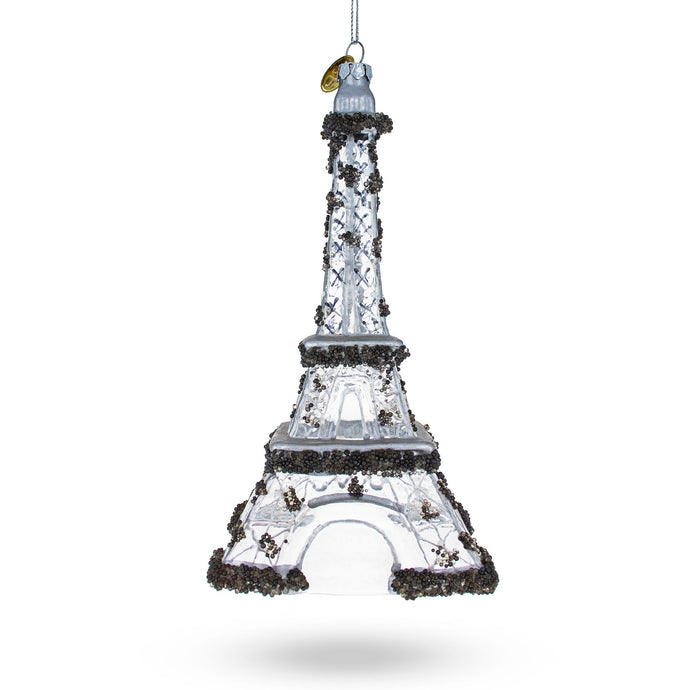 Iconic Eiffel Tower, Paris Glass Christmas Ornament