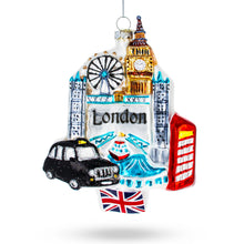 Load image into Gallery viewer, London Attractions, United Kingdom Glass Christmas Ornament