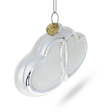 Load image into Gallery viewer, Linked Silver Hearts Glass Christmas Ornament