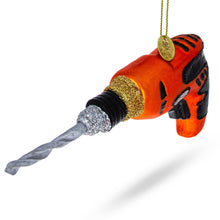 Load image into Gallery viewer, Power Drill Tool Glass Christmas Ornament