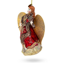 Load image into Gallery viewer, Angel Playing Violin Glass Christmas Ornament