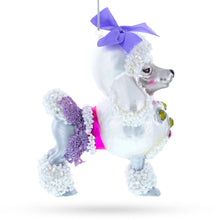 Load image into Gallery viewer, Bejeweled Poodle Glass Christmas Ornament