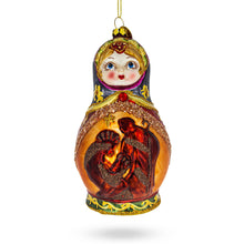 Load image into Gallery viewer, Matryoshka Doll with Nativity Scene Glass Christmas Ornament
