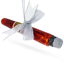 Load image into Gallery viewer, Premium Cigar with Box Glass Christmas Ornament