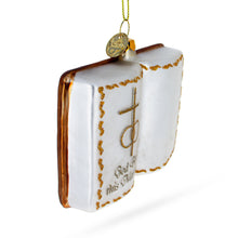 Load image into Gallery viewer, Romantic Wedding Book Glass Christmas Ornament