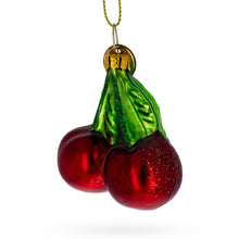 Load image into Gallery viewer, Double Cherries Glass Christmas Ornament