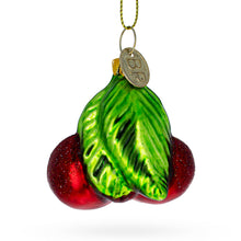 Load image into Gallery viewer, Double Cherries Glass Christmas Ornament