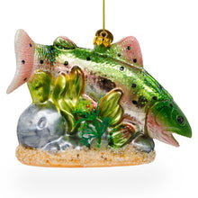 Load image into Gallery viewer, Rainbow Trout Glass Christmas Ornament
