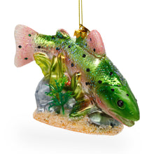 Load image into Gallery viewer, Rainbow Trout Glass Christmas Ornament