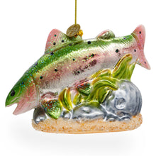 Load image into Gallery viewer, Rainbow Trout Glass Christmas Ornament