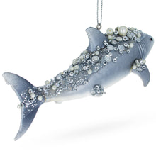 Load image into Gallery viewer, Beaded Shark Glass Christmas Ornament