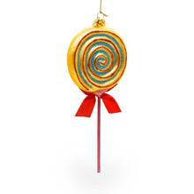 Load image into Gallery viewer, Lollipop on Stick Glass Christmas Ornament