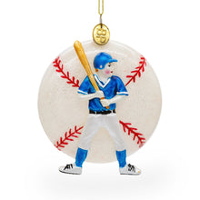 Load image into Gallery viewer, Baseball Player Glass Christmas Ornament