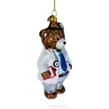 Load image into Gallery viewer, Doctor Bear Glass Christmas Ornament