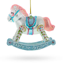 Load image into Gallery viewer, Baby’s First Rocking Horse Glass Christmas Ornament