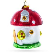 Load image into Gallery viewer, Fairy Tale Mushroom House Glass Christmas Ornament