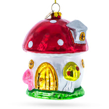 Load image into Gallery viewer, Fairy Tale Mushroom House Glass Christmas Ornament