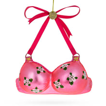 Load image into Gallery viewer, Pink Bra Glass Christmas Ornament