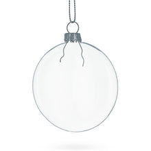 Load image into Gallery viewer, Set of 3 Flat Disc Clear Mini Glass Christmas Ornaments 2.85 Inches