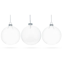 Load image into Gallery viewer, Set of 3 Clear Glass Ball Christmas Ornaments 4.7 Inches (120 mm)