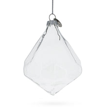 Load image into Gallery viewer, Diamond Shape Clear Glass Christmas Ornament 3.6 Inches
