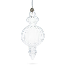 Load image into Gallery viewer, Triple Finial Clear Glass Christmas Ornament 6.7 Inches (170 mm)