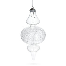 Load image into Gallery viewer, Triple Oval Finial Clear Glass Christmas Ornament 6.6 Inches