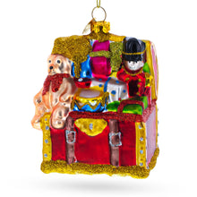 Load image into Gallery viewer, Teddy Bear, Nutcracker, and Gift Chest Glass Christmas Ornament