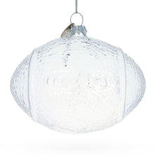 Load image into Gallery viewer, Football Clear Glass Christmas Ornament