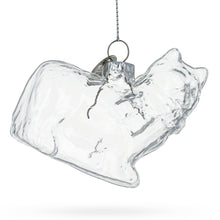 Load image into Gallery viewer, Cat in Scarf Clear Glass Christmas Ornament