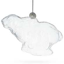 Load image into Gallery viewer, Bunny Clear Glass Christmas Ornament