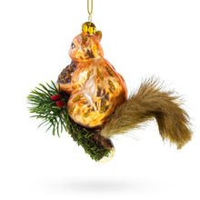 Load image into Gallery viewer, Squirrel on a Branch Glass Christmas Ornament