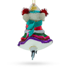 Load image into Gallery viewer, Mouse on Ice Skates Glass Christmas Ornament