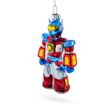 Load image into Gallery viewer, Battle Robot with Power Core Bot Glass Christmas Ornament