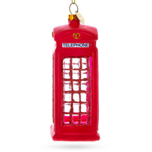 Load image into Gallery viewer, Red Telephone Booth in London, United Kingdom Glass Christmas Ornament